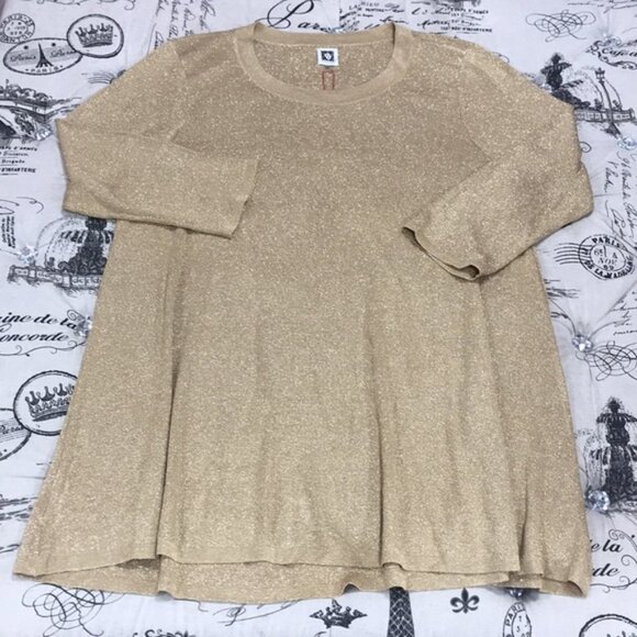 Anne Klein Plus Size Metallic Sweater - Picture 2 of 5